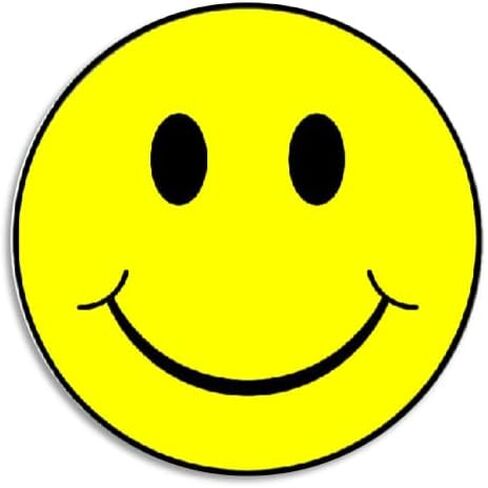 وجه مبتسم - 25 عبوة من الملصقات الدائرية مقاس 3 بوصة - ابتسامة صفراء كلاسيكية سعيدة in Kuwait