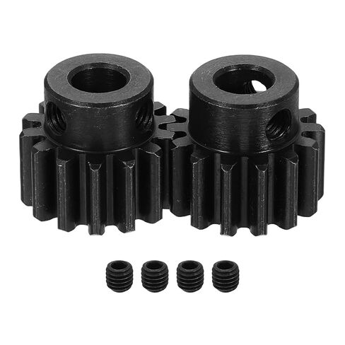 uxcell 2Pcs 1.5 Mod 14T Spur Gear 8mm Bore, 1045 Steel Pinion Gear Black Surface Treatment, 20° Pressure Angle, for Spur Rack and RC Model Car or Motor DIY(16mm) in Saudi Arabia