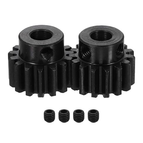 uxcell 2Pcs 1.5 Mod 14T Spur Gear 8mm Bore, 1045 Steel Pinion Gear Black Surface Treatment, 20° Pressure Angle, for Spur Rack and RC Model Car or Motor DIY(16mm) in Saudi Arabia