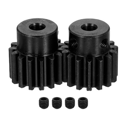 uxcell 2Pcs 1.5 Mod 14T Spur Gear 8mm Bore, 1045 Steel Pinion Gear Black Surface Treatment, 20° Pressure Angle, for Spur Rack and RC Model Car or Motor DIY(16mm) in Saudi Arabia