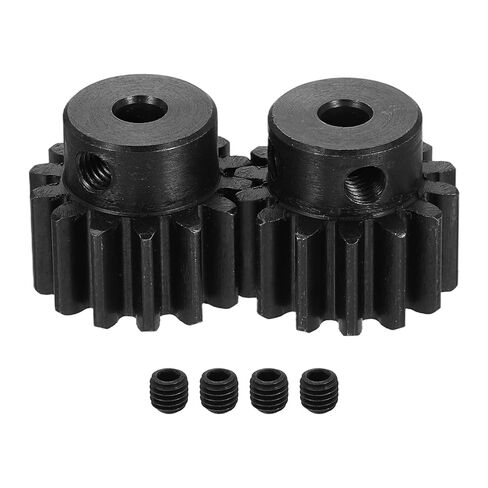 uxcell 2Pcs 1.5 Mod 14T Spur Gear 8mm Bore, 1045 Steel Pinion Gear Black Surface Treatment, 20° Pressure Angle, for Spur Rack and RC Model Car or Motor DIY(16mm) in Saudi Arabia
