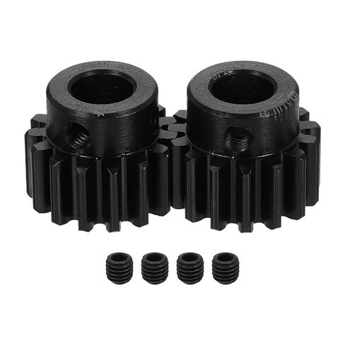 uxcell 2Pcs 1.5 Mod 14T Spur Gear 8mm Bore, 1045 Steel Pinion Gear Black Surface Treatment, 20° Pressure Angle, for Spur Rack and RC Model Car or Motor DIY(16mm) in Saudi Arabia