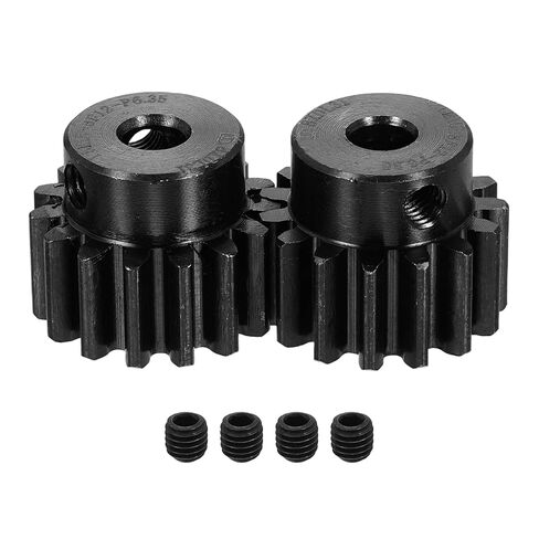 uxcell 2Pcs 1.5 Mod 14T Spur Gear 8mm Bore, 1045 Steel Pinion Gear Black Surface Treatment, 20° Pressure Angle, for Spur Rack and RC Model Car or Motor DIY(16mm) in Saudi Arabia