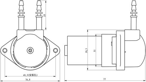 Acouto Peristaltic Liquid Pump with Strong Suction for Laboratory Analysis and Pharmaceutical Use - DC 12V, 100mlmin Rate (1 * 3mm) in Saudi Arabia
