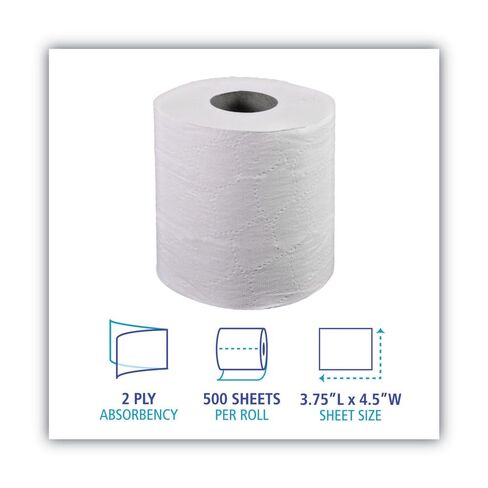 Boardwalk - Bathroom Tissue 500 2Ply 4.5X3.75 Toilettissue: 088-6150 - 500 2ply 4.5x3.75 toilettissue in Saudi Arabia