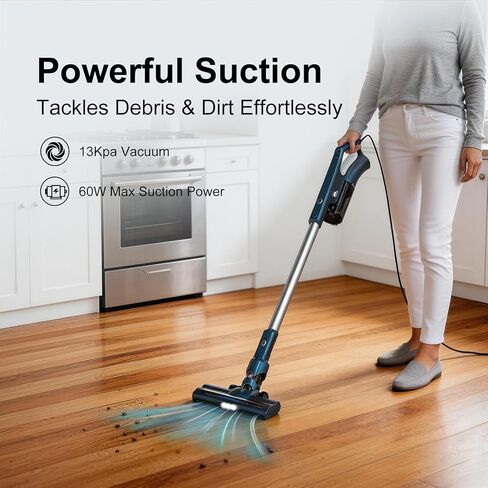 Corded Vacuum Cleaner Powerful Suction Dual Filtration with HEPA Filters One-Touch Dustbin Emptying Ultra-Lightweight & Portable Ideal for Home Cleaning 16.5-Foot Power Cord in Saudi Arabia