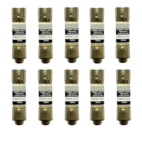 10 عبوات جديدة FNQ-R-1-1/2 FNQ-R-1-1/2A FNQ-R 1-1/2A 1.5A 600Vac صمام تأخير الوقت، FNQ-R-1-1/2A فئة CC صمام تحديد التيار in Kuwait