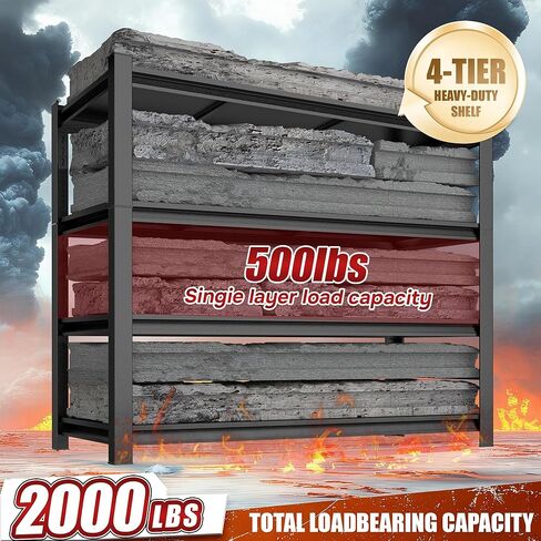 36 "ث رفوف المرآب الثقيلة 2000 رطل 4 أرفف تخزين الطبقة قابل للتعديل رف الأسلاك المعدنية الصناعية فائدة المرآب، الطابق السفلي، مخزن، مستودع، تجاري، 36" ث × 16 "د × 54" ح in Saudi Arabia