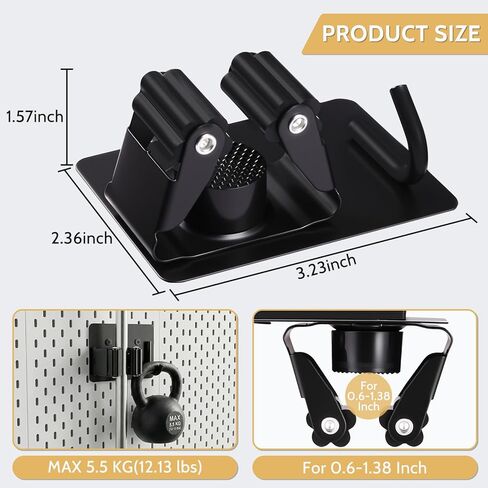 4pcs Magnetic Broom Holder Wall Mount, 12.13lbs Heavy Duty Mop and Broom Organizer, No Drill Tool Gripper for Garage Home Office Tool Organizer, RV & Living Room Essential (Black) in Saudi Arabia