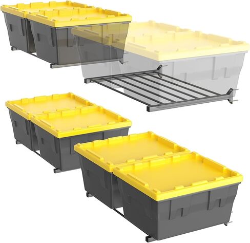 TORACK Wall Mounted 8 27-Gallon Totes Storage Rack(no Bins), Heavy-Duty Metal Bins Storage Shelf for Garage, Fits Standard Storage Tote, Space-Saving Bin Holder for Home, Basement & Workshop in Saudi Arabia