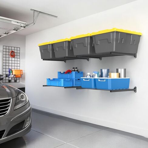 TORACK Wall Mounted 8 27-Gallon Totes Storage Rack(no Bins), Heavy-Duty Metal Bins Storage Shelf for Garage, Fits Standard Storage Tote, Space-Saving Bin Holder for Home, Basement & Workshop in Saudi Arabia