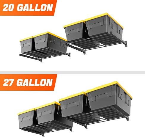 TORACK Wall Mounted 8 27-Gallon Totes Storage Rack(no Bins), Heavy-Duty Metal Bins Storage Shelf for Garage, Fits Standard Storage Tote, Space-Saving Bin Holder for Home, Basement & Workshop in Saudi Arabia