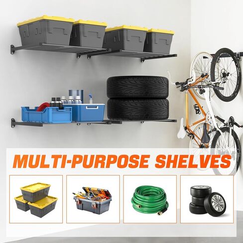 TORACK Wall Mounted 8 27-Gallon Totes Storage Rack(no Bins), Heavy-Duty Metal Bins Storage Shelf for Garage, Fits Standard Storage Tote, Space-Saving Bin Holder for Home, Basement & Workshop in Saudi Arabia
