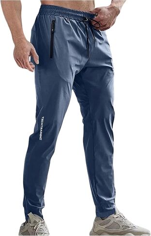 OYOANGLE Men's Athletic Pants Drawstring Waist Outdoor Sweatpants Workout Running Breathable Joggers with Pocket in Saudi Arabia
