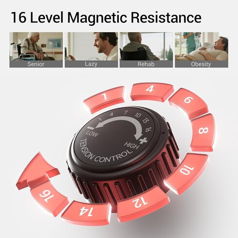 دراجة تمرين CURSOR FITNESS راقد، دراجة ثابتة مقاومة مغناطيسية 16 مستوى للتمرين المنزلي مع أجهزة استشعار النبض، مقعد وظهر قابلان للتعديل in Kuwait