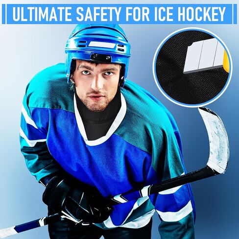2 Pcs Hockey Neck Guard Cut Resistant Neck Guard with Bib Soft Ice Hockey Collar Foam Padded Protector Fits 8.6 to 10.2 Inches for Adult Players Protective Gear, Black in Saudi Arabia