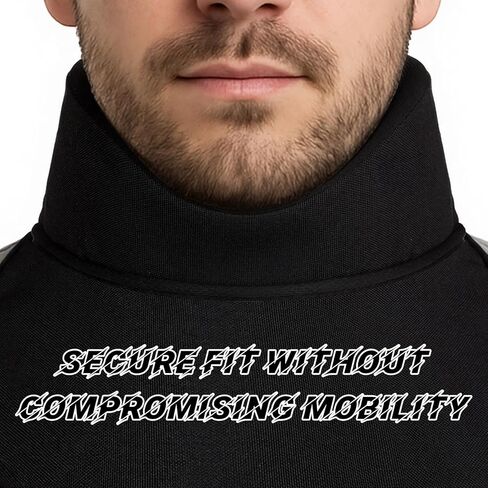 2 Pcs Hockey Neck Guard Cut Resistant Neck Guard with Bib Soft Ice Hockey Collar Foam Padded Protector Fits 8.6 to 10.2 Inches for Adult Players Protective Gear, Black in Saudi Arabia