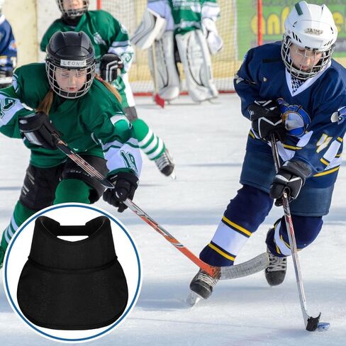 2 Pcs Hockey Neck Guard Cut Resistant Neck Guard with Bib Soft Ice Hockey Collar Foam Padded Protector Fits 8.6 to 10.2 Inches for Adult Players Protective Gear, Black in Saudi Arabia