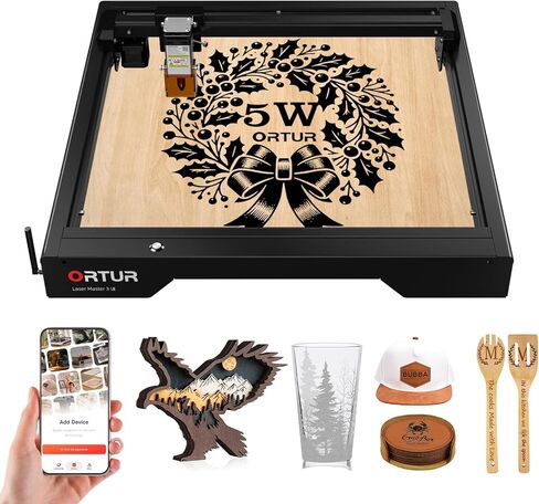 Ortur Laser Master 3 10000mW Laser Engraver، آلة نقش ليزر موضعية عالية الدقة 0.05 × 0.1 مم للخشب والجلود والأكريليك المعدني DIY، قاطع ليزر يتم التحكم فيه عن طريق التطبيق، الفئة 4 in Kuwait