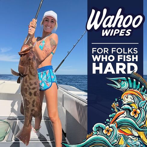 Wahoo Wipes – Durable Odor-Neutralizing Wet Wipes for Fishing, Hunting, Field Dressing, Boating, and Outdoor Gear Cleaning, 42 Count, 1 Pack, by Dirty Ducks LLC. in Saudi Arabia