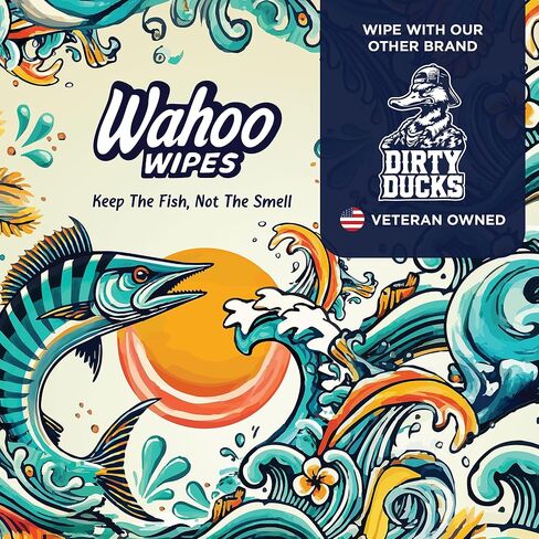 Wahoo Wipes – Durable Odor-Neutralizing Wet Wipes for Fishing, Hunting, Field Dressing, Boating, and Outdoor Gear Cleaning, 42 Count, 1 Pack, by Dirty Ducks LLC. in Saudi Arabia