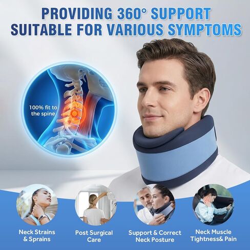 Ice Silk Neck Brace,Neck Brace Cervical Collar,Neck Support Brace for Sleeping Soft,Breathable Cervical Collar for Pain Relief/Posture Correction,Travel, Workers & Neck Injury Recovery for Women & Men in Saudi Arabia