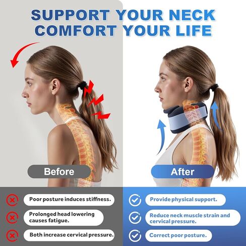 Ice Silk Neck Brace,Neck Brace Cervical Collar,Neck Support Brace for Sleeping Soft,Breathable Cervical Collar for Pain Relief/Posture Correction,Travel, Workers & Neck Injury Recovery for Women & Men in Saudi Arabia