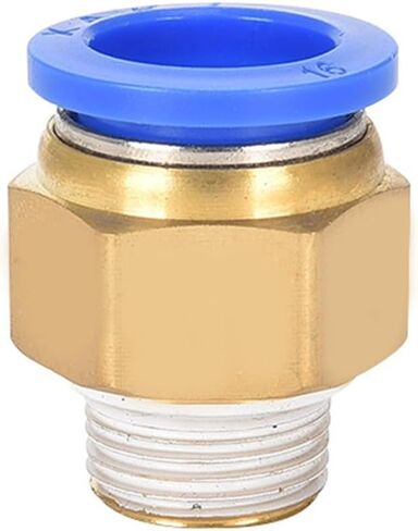 Quick Tracheal Copper Connector PC8-02 External Thread Straight Through Plugs PC10/12/14/16 High Pressure 1Pcs(PC10-01) in Saudi Arabia