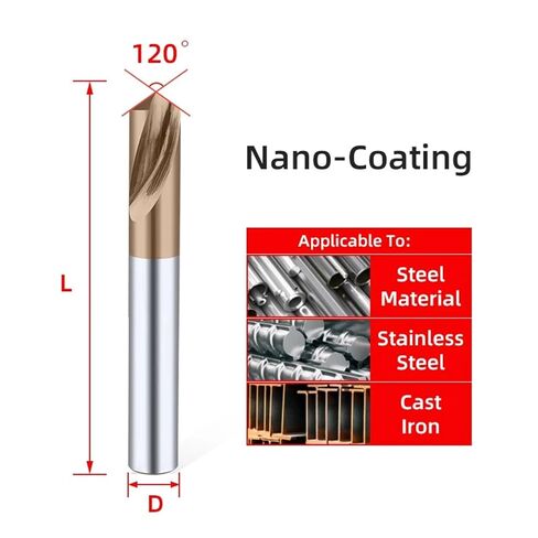 Carbide Spot Drill Bit 120 Degree CNC Chamfering Drilling Guide Tool Tungsten Steel Location Centering Metal 1Pcs(D12x75L) in Saudi Arabia
