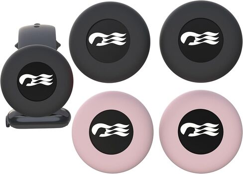 [4 عبوات] محولات ساعة Princess Ocean Medallion - حامل ملحقات كروز من السيليكون لميدالية Carnival Ocean Medallion (2023، 2024، 2025)، يناسب أساور المعصم - أسود، أبيض، وردي، أزرق داكن in Kuwait