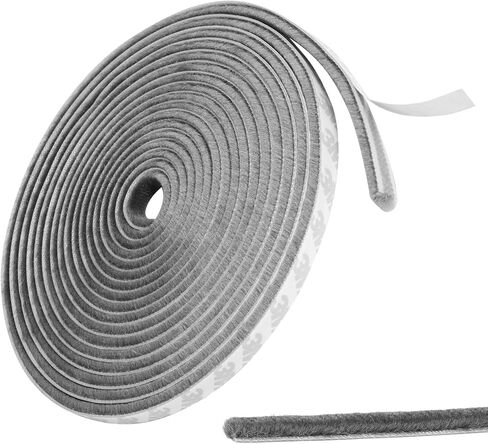 5m/16.4ft Weather Stripping Window Seal, 0.9x0.4cm/0.35x0.16in Self-Adhesive Soundproof Door Seal Strip for Insulation & Noise Reduction Door Window Gap Filler (Gray) in Saudi Arabia
