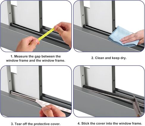 5m/16.4ft Weather Stripping Window Seal, 0.9x0.4cm/0.35x0.16in Self-Adhesive Soundproof Door Seal Strip for Insulation & Noise Reduction Door Window Gap Filler (Gray) in Saudi Arabia