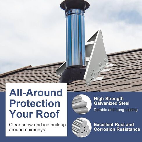 Snow Diverter for Metal Roof, Snow Splitter for Chimneys, Suitable for Metal Roofs, Providing Protection for 6" 8" 10" Chimneys in Saudi Arabia