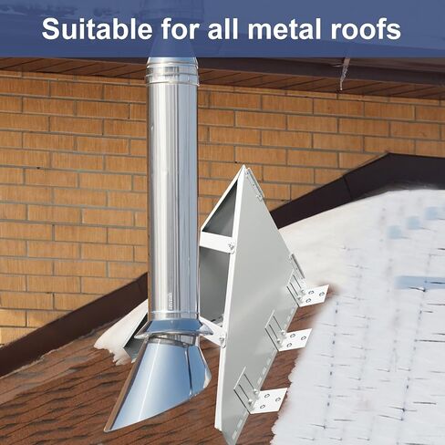Snow Diverter for Metal Roof, Snow Splitter for Chimneys, Suitable for Metal Roofs, Providing Protection for 6" 8" 10" Chimneys in Saudi Arabia