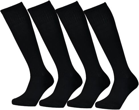 2 Pairs Black Soccer Softball Baseball Football Socks for 7-13 Years Old Boys and Girls Breathable Sports Training School Socks in Saudi Arabia