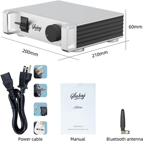 SABAJ A10a Power Amplifier, Class D HiFi Digital Amp, BTL Mode Power 225W, Germany Infineon MA5332M, RCA, XLR, Bluetooth Input, 0.005% THD+N SNR 101dB 110Wx2 in Saudi Arabia