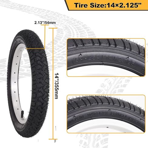 14 x 2.125 E-Bike Tire with Schrader Valve, 14 Inch Heavy Duty Folding Tire Compatible with Road Bike Scooters and E-Bike Tires 2 Sets in Saudi Arabia