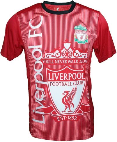 Icon Sports Men متوافق مع ليفربول، متوافق رسميًا مع قميص بولي جيرسي من LiverpoolSoccer -08 XL أحمر in Kuwait