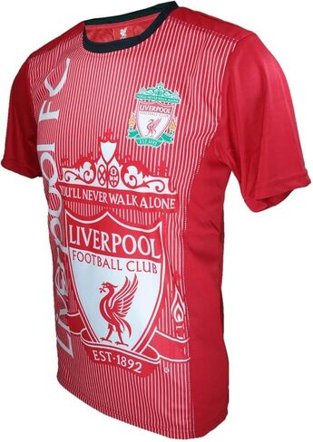 Icon Sports Men متوافق مع ليفربول، متوافق رسميًا مع قميص بولي جيرسي من LiverpoolSoccer -08 XL أحمر in Kuwait