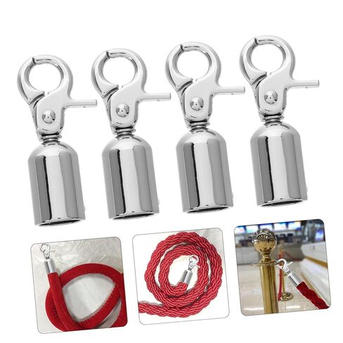 Operitacx 4pcs Alloy Rope End Snap Hooks Safety Lanyard Function Heavy Duty Metal Cord End Stoppers for Crowd Control and Camping Sturdy and Reliable Guardrail Hook in Saudi Arabia