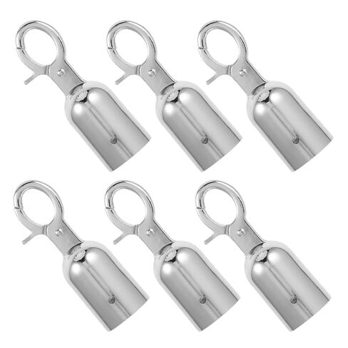Angoily 6Pcs Stainless Steel Rope End Caps with Hook Inner Diameter Durable Cord Lock Stoppers for Versatile Use Indoor and Outdoor Environments in Saudi Arabia