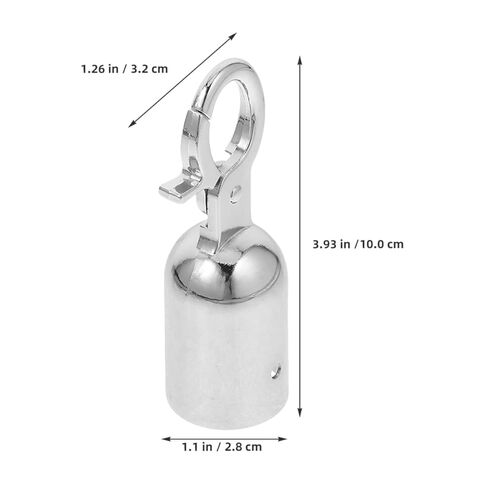 Angoily 6Pcs Stainless Steel Rope End Caps with Hook Inner Diameter Durable Cord Lock Stoppers for Versatile Use Indoor and Outdoor Environments in Saudi Arabia