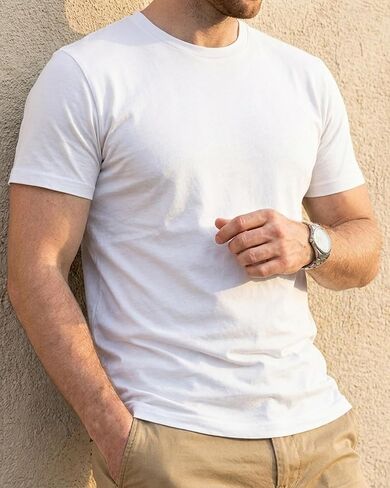 Men’s 100% Cotton T-Shirt Short Sleeve Crew Neck Basic Tee Soft Breathable Lightweight Casual Daily Wear in Saudi Arabia