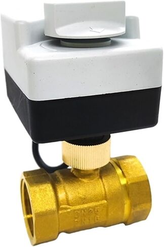 صمام كروي نحاسي 1 بوصة، ثلاثة أسلاك، محرك ثنائي التحكم، لولبة داخلية مع مفتاح يدوي AC220V in Kuwait