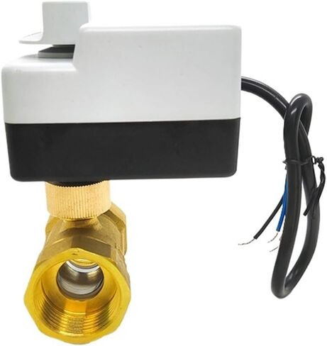 صمام كروي نحاسي 1 بوصة، ثلاثة أسلاك، محرك ثنائي التحكم، لولبة داخلية مع مفتاح يدوي AC220V in Kuwait