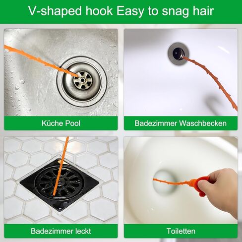 5 قطع أداة إزالة انسداد تصريف الشعر، فتاحة أدوات ثعبان الشعر، أداة إزالة انسداد الأنابيب المرنة للمرحاض، حوض المطبخ، حوض الحمام، الدش، المجاري in Kuwait