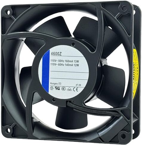 لمروحة تبريد ebm-papst 4600Z، مروحة صناعية 115 فولت 50-60 هرتز 160/140 مللي أمبير 13/12 وات، 106 CFM، موصل ثنائي الدبوس 3100 دورة في الدقيقة 120X120X38 مم in Kuwait