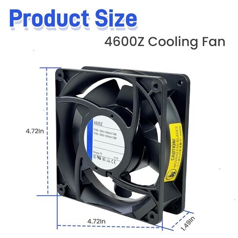 لمروحة تبريد ebm-papst 4600Z، مروحة صناعية 115 فولت 50-60 هرتز 160/140 مللي أمبير 13/12 وات، 106 CFM، موصل ثنائي الدبوس 3100 دورة في الدقيقة 120X120X38 مم in Kuwait