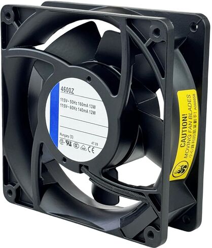 لمروحة تبريد ebm-papst 4600Z، مروحة صناعية 115 فولت 50-60 هرتز 160/140 مللي أمبير 13/12 وات، 106 CFM، موصل ثنائي الدبوس 3100 دورة في الدقيقة 120X120X38 مم in Kuwait