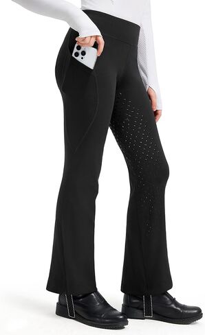 FitsT4 Sports Girls Riding Pants Full Seat Bootcut Equestrian Breeches High Waisted Kids Riding Tights with Foot Strap in Saudi Arabia